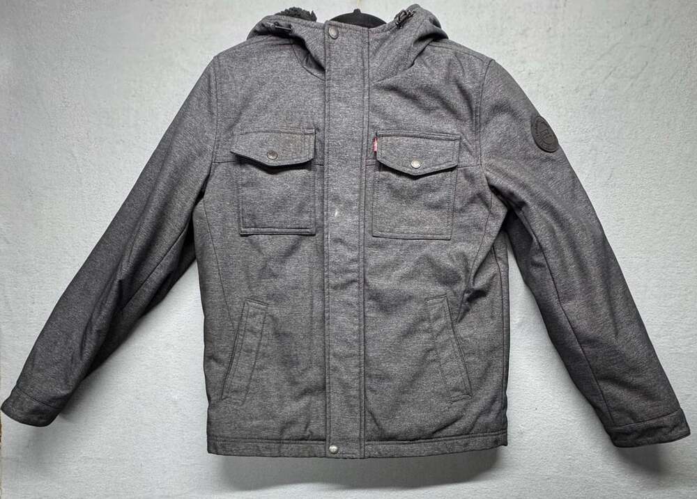 Levi's Hooded Lined Jacket Youth Small Gray